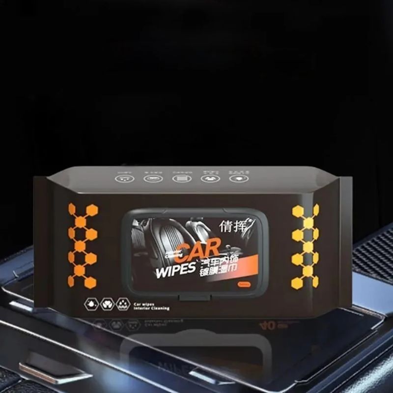 Car Dashboard & Leather Cleaner Wipes – Disposable Travel Car Cleaning Wipes for Leather Seats, Accessories, Glass & Electronics (80 Pcs Set)