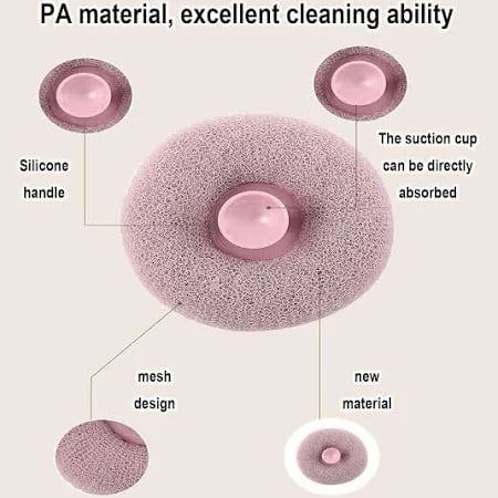 Super Soft Bath Sponge Flower with Suction Cup – Reusable Exfoliating Foam Loofah for Men & Women, Massage & Deep Cleansing Body Washer