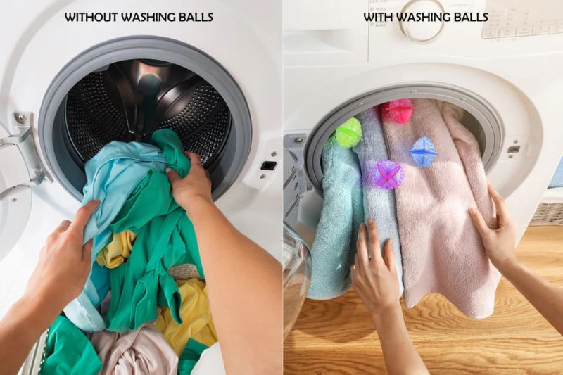 Laundry Washing Ball | Natural Detergent-Free Eco-Friendly Clothes Cleaner | Reusable Washing Machine Balls | Gentle on Fabric, Removes Dirt & Odor (4 Pcs)