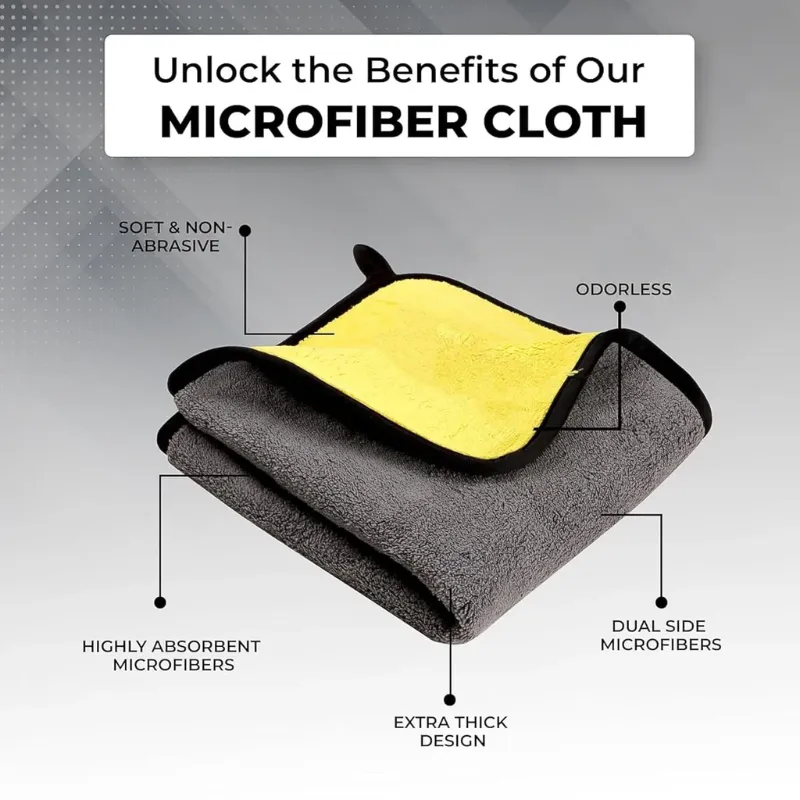 Premium Microfiber Cleaning Cloth – Ultra-Absorbent, Scratch-Free & Quick-Dry Towel for Car, Bike, Home, Kitchen & Multipurpose Cleaning