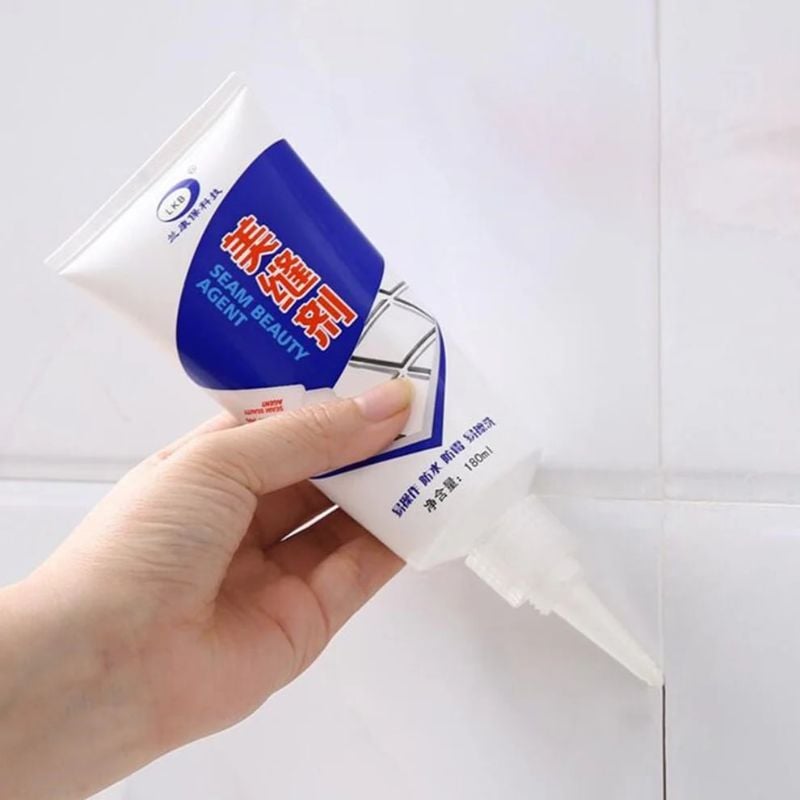 Waterproof Tile Gap & Crack Filler – 180ml Silicone Sealant Tube | Water-Resistant Grout Repair Paste for Bathroom, Kitchen, Sink & Floor Tiles | Easy DIY Home Sealant (White)