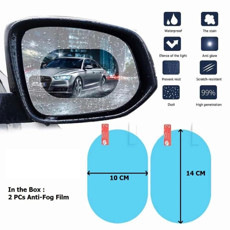 Anti-Fog & Anti-Scratch Car Mirror Film | Waterproof HD Clear Nano Protective Sticker for Rearview Mirrors & Side Windows | Safe Driving Visibility Shield