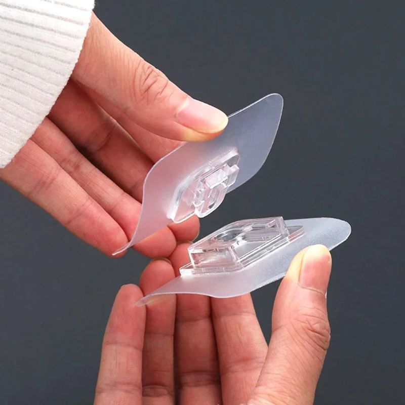 Heavy-Duty Self Adhesive Plastic Wall Hooks | Waterproof & Rustproof 180° Rotating Wall Hooks for Bathroom, Kitchen, Door & Home Organization (1 Pair)