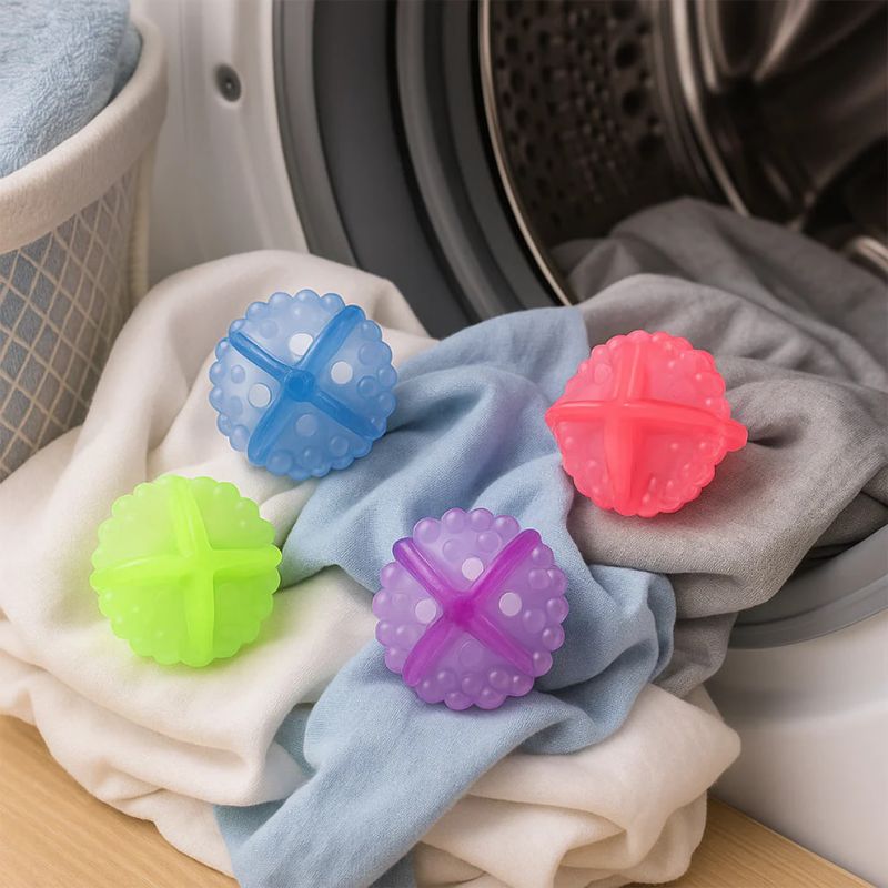 Laundry Washing Ball | Natural Detergent-Free Eco-Friendly Clothes Cleaner | Reusable Washing Machine Balls | Gentle on Fabric, Removes Dirt & Odor (4 Pcs)