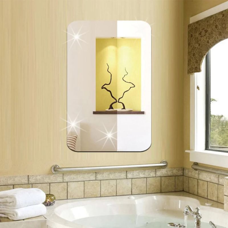 Premium Square Plastic Wall Mirror Sticker (30x30 cm) | Self-Adhesive, Lightweight, Shatterproof Decorative Mirror Sheet for Home, Bathroom, Bedroom & Office