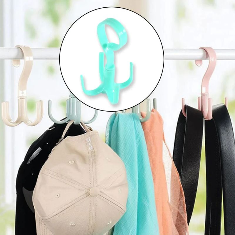 4-Claw Multi-Function 360° Rotatable Purse Rack | Handbag Hanger Hook for Closet, Wardrobe & Kitchen | Space-Saving Rotating Hanging Hook Organizer