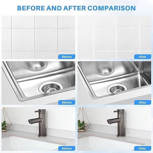 Waterproof Tile Gap & Crack Filler – 180ml Silicone Sealant Tube | Water-Resistant Grout Repair Paste for Bathroom, Kitchen, Sink & Floor Tiles | Easy DIY Home Sealant (White)