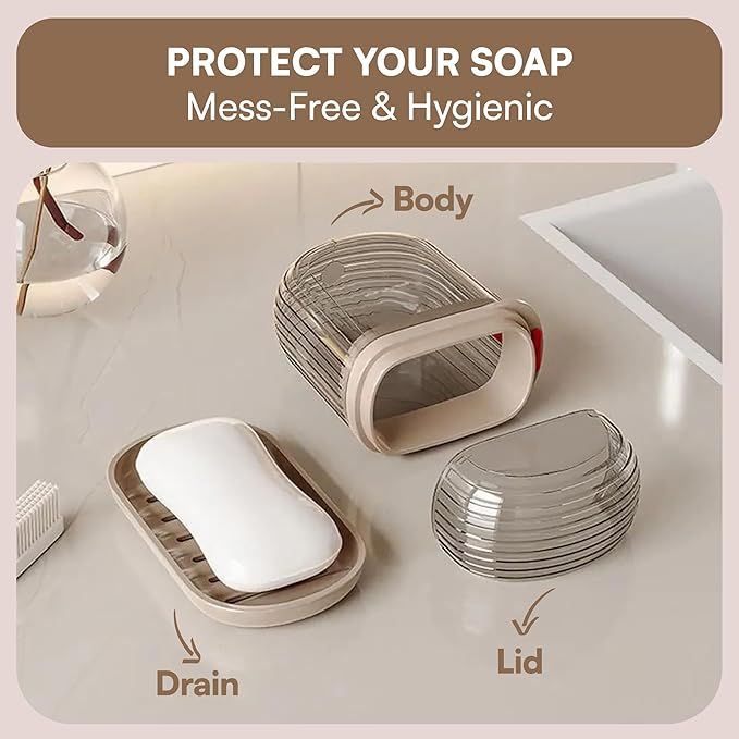 Premium Unbreakable Travel Soap Case with Secure Lock | Leakproof & Compact Plastic Soap Holder for Travel, Gym, Bathroom & Outdoor Use