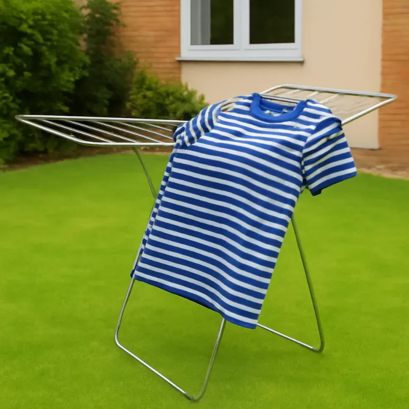 Heavy-Duty Stainless Steel Foldable Cloth Drying Stand – Rust-Free Indoor & Outdoor Laundry Rack with Multiple Rods & Wings | Large Capacity Clothes Dryer Stand