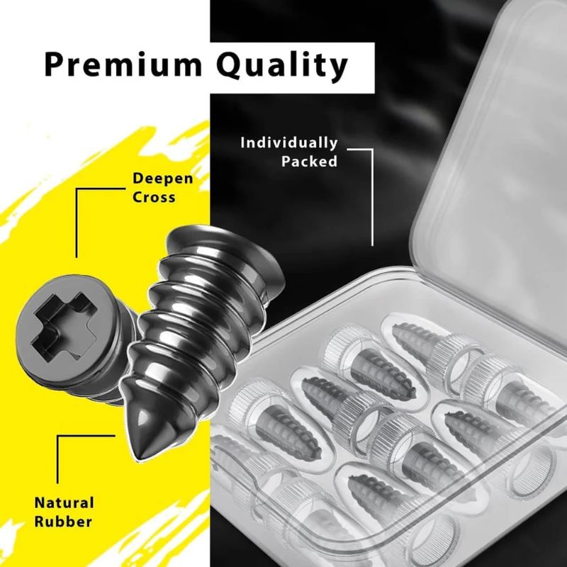 Tire Repair Rubber Nails – Quick Puncture Repair Screws for Car & Motorcycle Tires | No-Tear, Strong Sealing, Fast Self-Repair Kit (10 Pcs Set, Black)