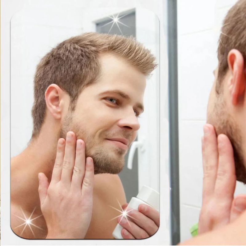 Premium Square Plastic Wall Mirror Sticker (30x30 cm) | Self-Adhesive, Lightweight, Shatterproof Decorative Mirror Sheet for Home, Bathroom, Bedroom & Office