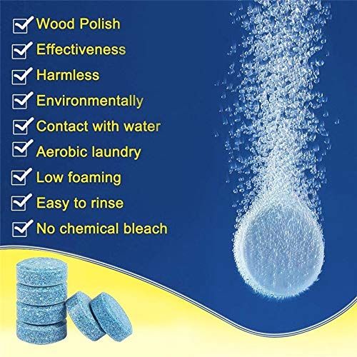 Effervescent Windshield Washer Cleaning Tablets | Powerful Streak-Free Glass Cleaner | Safe for Wiper Blades & Eco-Friendly