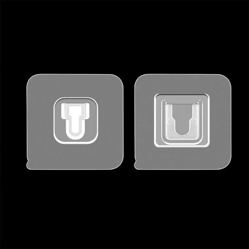 Heavy-Duty Self Adhesive Plastic Wall Hooks | Waterproof & Rustproof 180° Rotating Wall Hooks for Bathroom, Kitchen, Door & Home Organization (1 Pair)