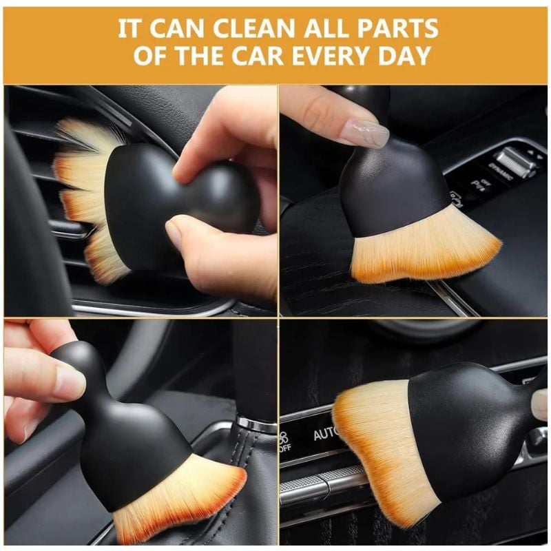 Mini Car Interior Cleaning Soft Brush | Multipurpose Duster Brush for Dashboard, Air Vents & Gaps | Soft Bristles for Car, Home & Office | Compact, Durable & Non-Slip Handle