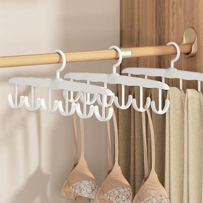 Tank Top Organizer Hanger | 12-Hook 360° Rotatable Space-Saving Closet Hanger | Durable PP Material Storage Rack for Bras, Camisoles, Belts & Accessories