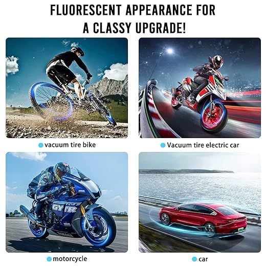 Luminous Glow Tyre Valve Caps | Universal Car, Bike, Truck, and SUV Wheel Valve Stem Covers | Dustproof, Waterproof, Glow in the Dark Accessories  (4 Pcs Set)