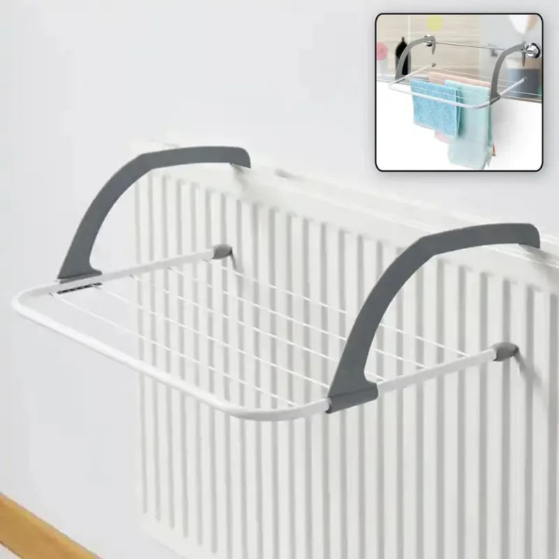 Metal Steel Folding Drying Rack – Heavy-Duty Hanging Laundry Stand for Balcony, Bathroom & Door | 5-Bar Clothes, Socks & Towel Dryer (Rust-Free) – Portable & Space-Saving