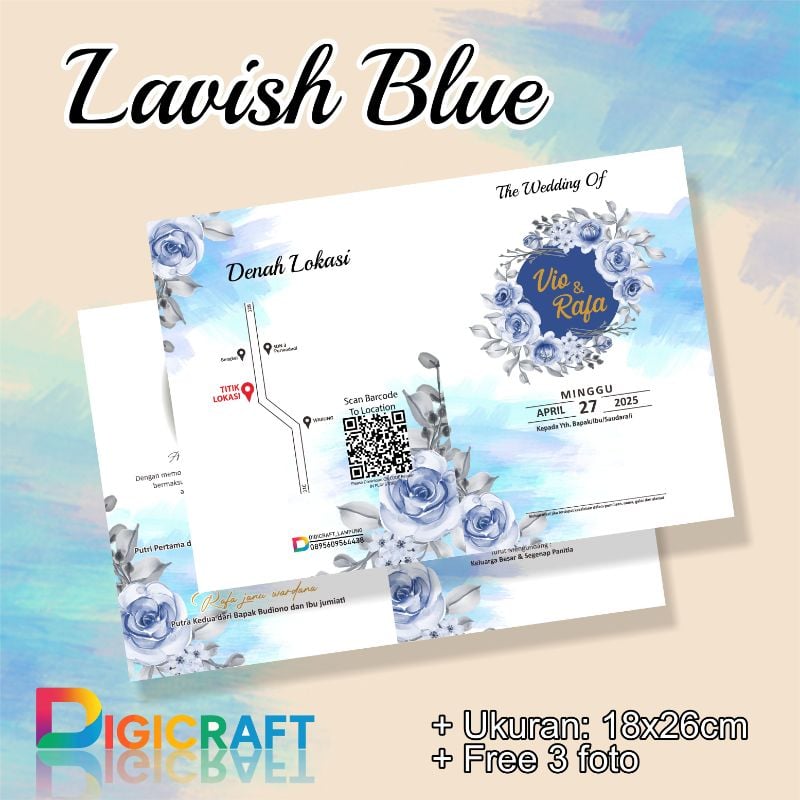 Undangan pernikahan lipat 2 elegan