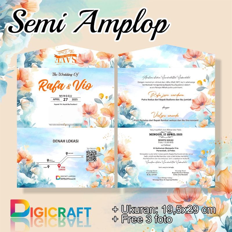 Undangan model Semi amplop