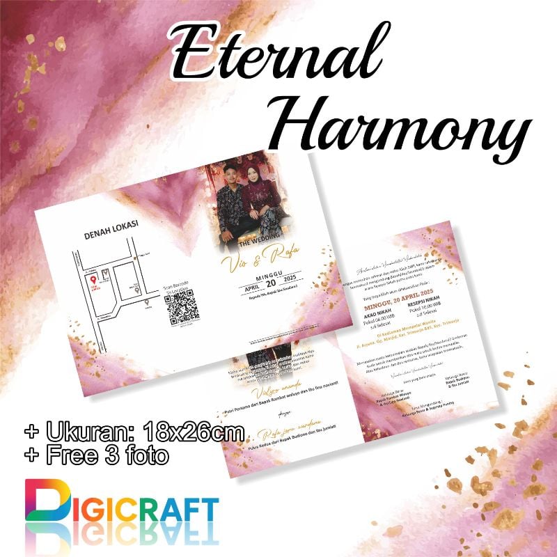 Undangan pernikahan, unduh mantu, khitan & aqiqah lipat 2