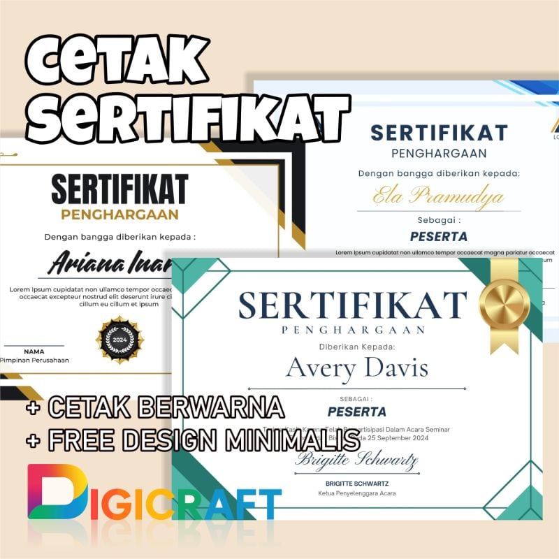 Cetak sertifikat
