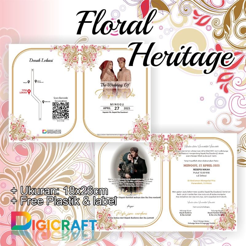 Undangan 18x26cm Elegan