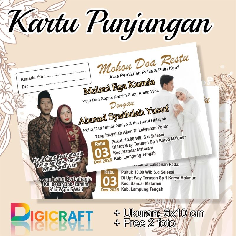Kartu punjungan Pernikahan
