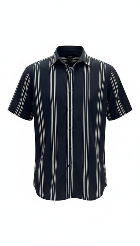 COLE - Kemeja lengan pendek garis putih