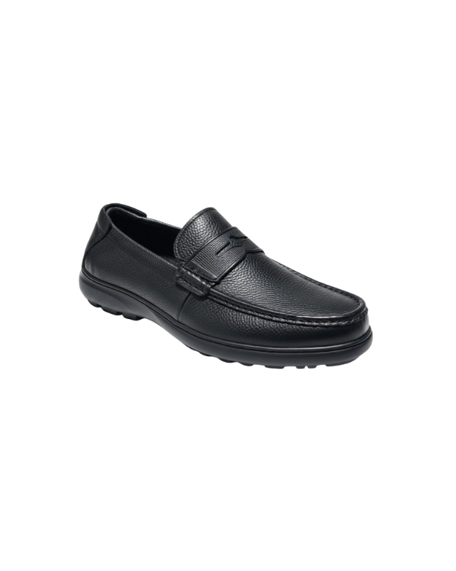 Crocodile - Midnight Pebble Leather Loafers