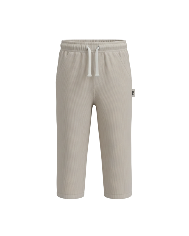 QNA GIRL - Sandstone Ribbed Comfort Pants