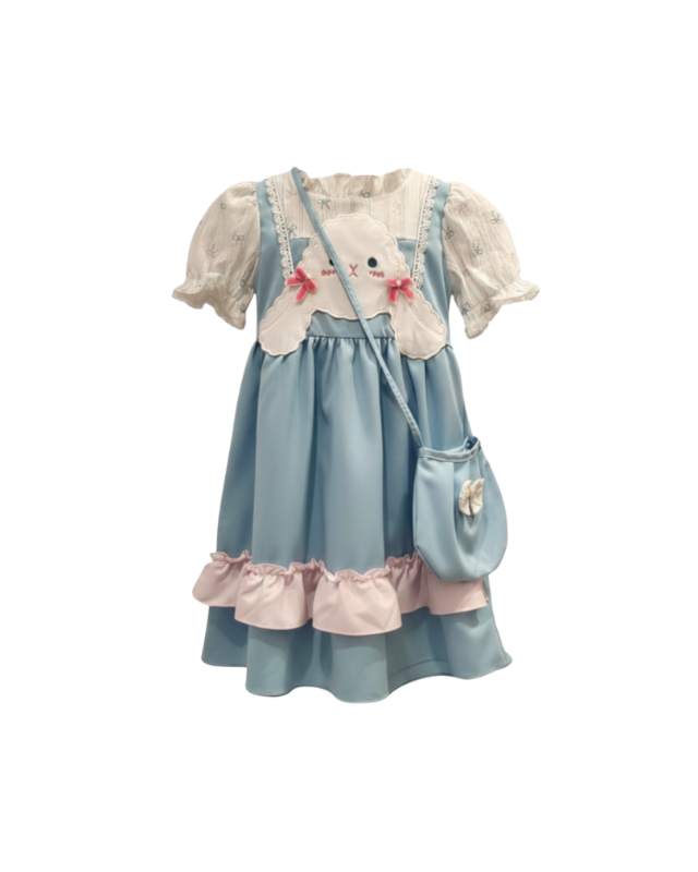 BALLOON - Bunny Friends Blue Ruffle Dress
