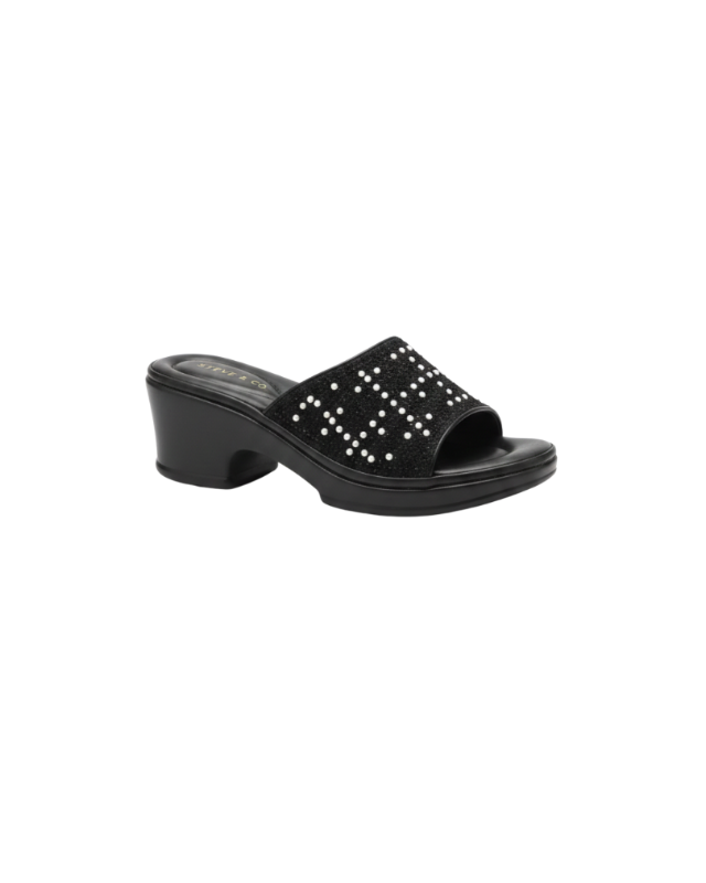STEVE & CO - Studded Glamour Wedge Mules