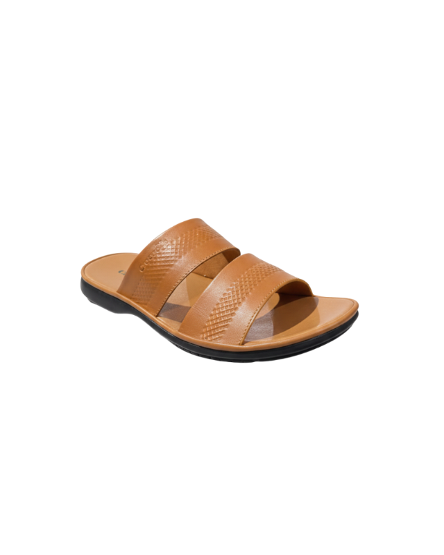 Crocodile - Cognac Classic Double-Strap Slides
