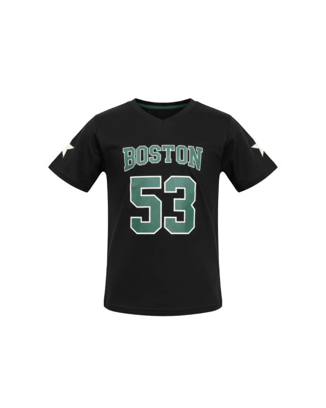 Nevada - V Neck Varsity Two Sided Print Boston Kaos Anak Laki-laki