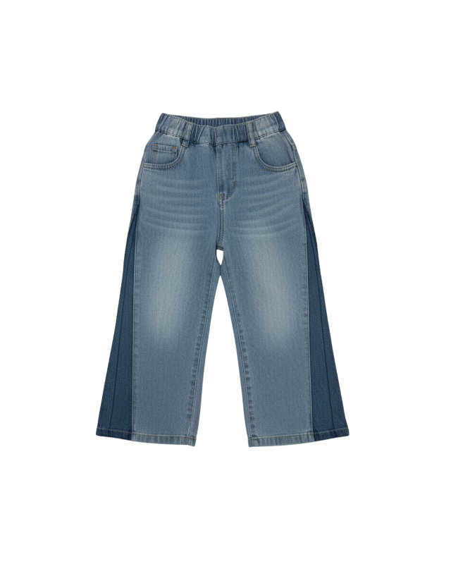 Little M - Wide Leg Side 2 Tone Celana Denim Anak Perempuan