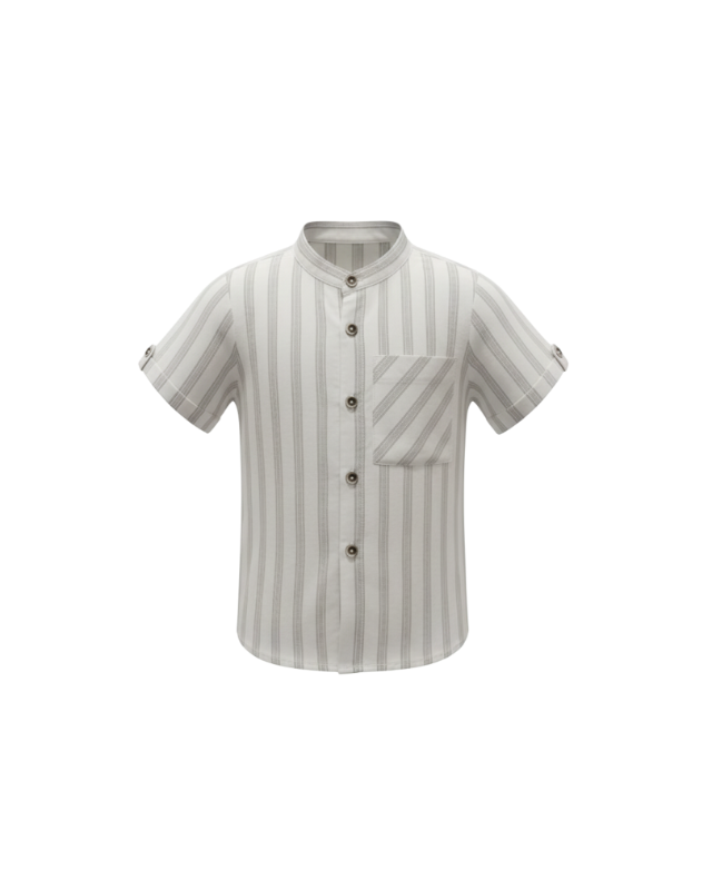 QNA BOY - Urban Stripe Mandarin Shirt