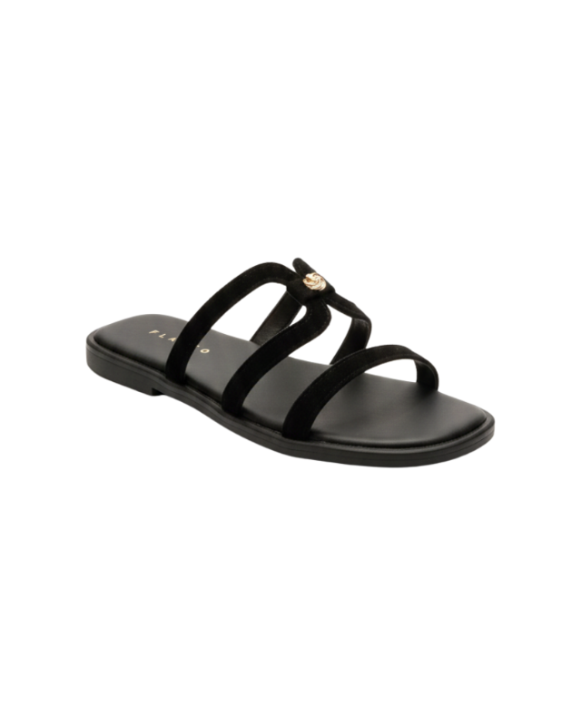 Fladeo - Midnight Velvet Strappy Sandals