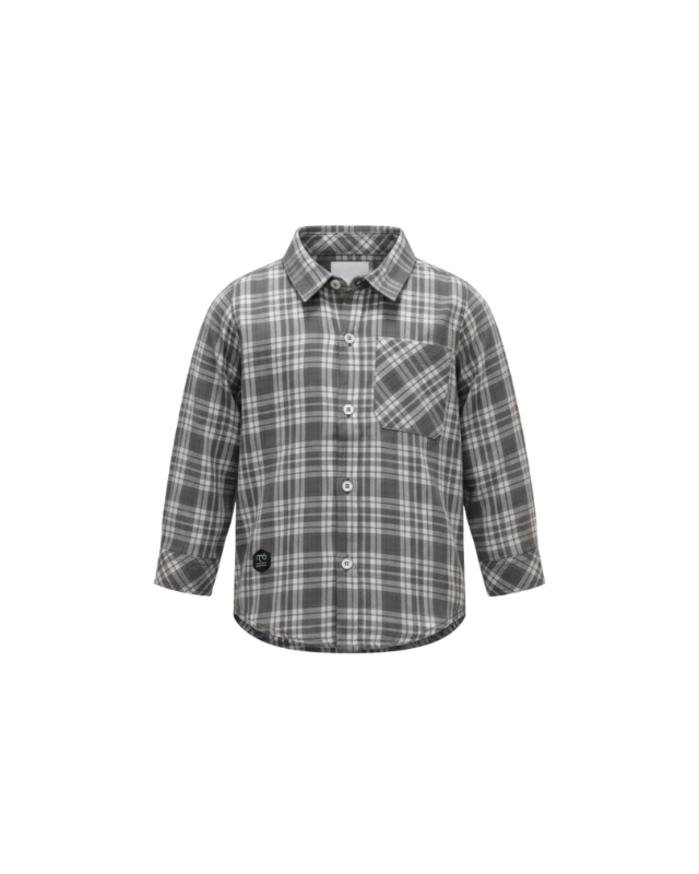 QNA BOY - Graphite Plaid Heritage Shirt
