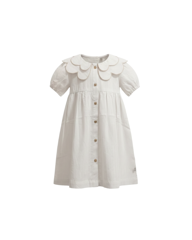 QNA GIRL - Cloudy Petal Scallop Dress