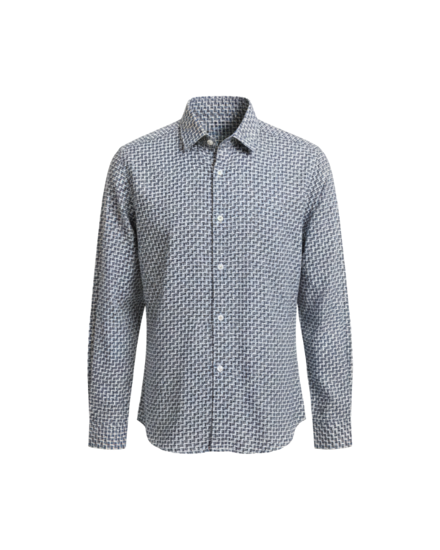 MOC - Kemeja Print (Mateo Blue)