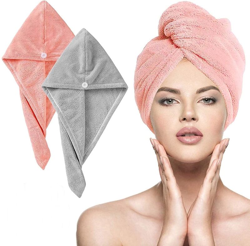 Zuha Hair Towel Wrap for Women-Quick Drying Microfiber Towel for Hair with Elastic Loop for Tying-Super Absorbent Head Towels Wrap for Ladies