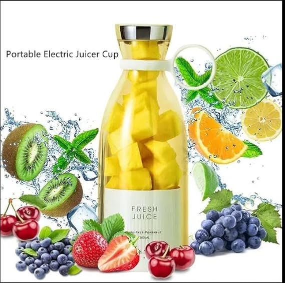 Zuha Mini Portable USB Juicer Bottle | Electric Blender for Juices, Smoothie, Protein Shakes | Perfect for Travel Gym Office | Self Mixing Grinder, USB Rechargeable