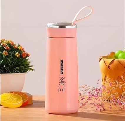 Zuha Glass Water Bottle, 400 ml Capacity, Leakproof Flask for Tea Coffee Water, Portable Design, Multicolour