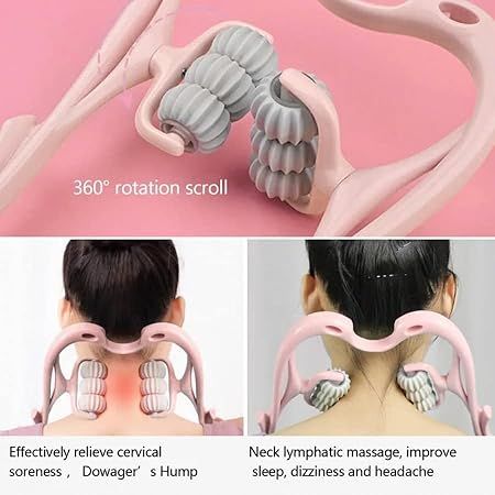 Zuha Acupressure 6 Ball Roller Neck Massagers Roller Physio Body Massagers for Cervical Neck Shoulder Arms, Leg Calf Thigh & Back Waist Pain Relief, Multicolour