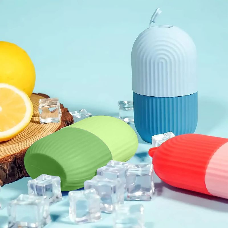 Zuha Ice Face Roller Silicone Facial Cube for Eyes Neck Massage Remove Dark Circle Pore Shrink Face Beauty Skin Care Ice Mould Kitchen Tools