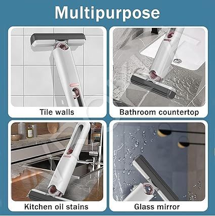 Zuha Mini Mop for Kitchen, Floor, Glass, Car & More - 2 Sponges, Self Squeeze, Strong Absorbent, Wet & Dry Use, Multicolour, ABS & Sponge Material