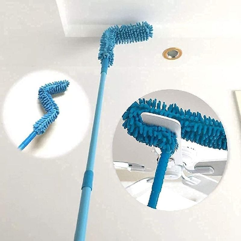 Zuha Fan Cleaner Brush with Long Rod Flexible Fan Cleaning Mop Microfiber Dust Cleaner Foldable Duster for Home Cleaning Microfiber Duster for Cleaning of Home, Kitchen, Car, Ceiling,