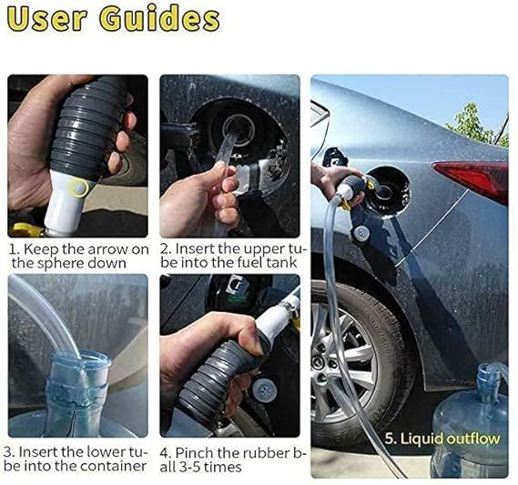 Zuha Multifunction Liquid Sucker Pump, Manual Fuel Transfer Pump Gasoline Siphone Hose, Portable Siphon Pump For Gasoline Diesel And Other