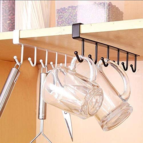 Zuha Multifunctional 6 Metal Door Organiser Hook Hanger Metal 6 Pin Nail Free Rack Wall Hanger