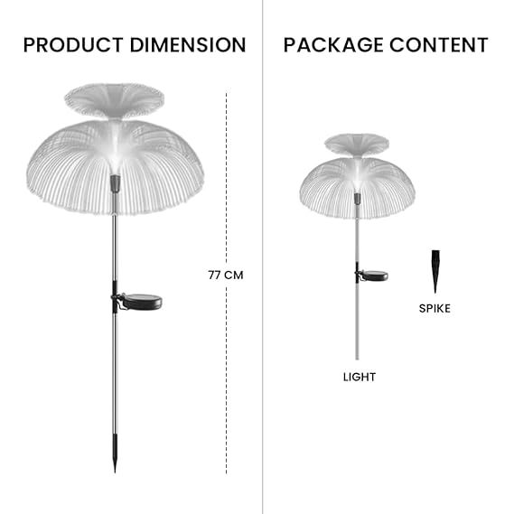 Zuha plastic Solar Decorative Jellyfish Light 7 Color Changing Fountain Shaped Waterproof Outdoor Home Garden Pathway Lawn Driveway